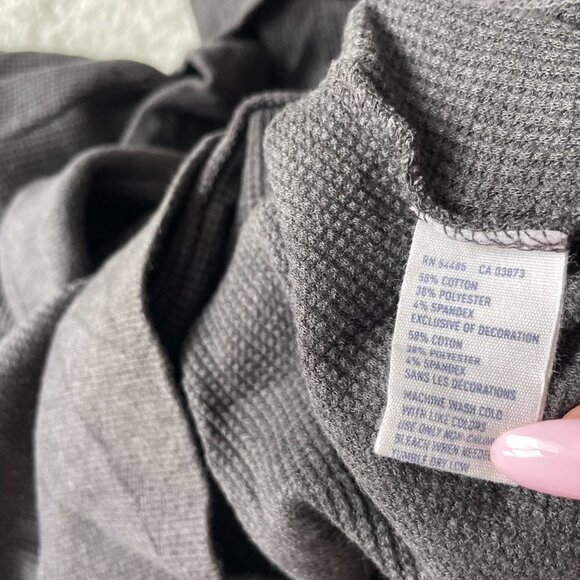 2000s Grey American Eagle Outfitters Hooded Long Sleeve - Picture 5 of 5